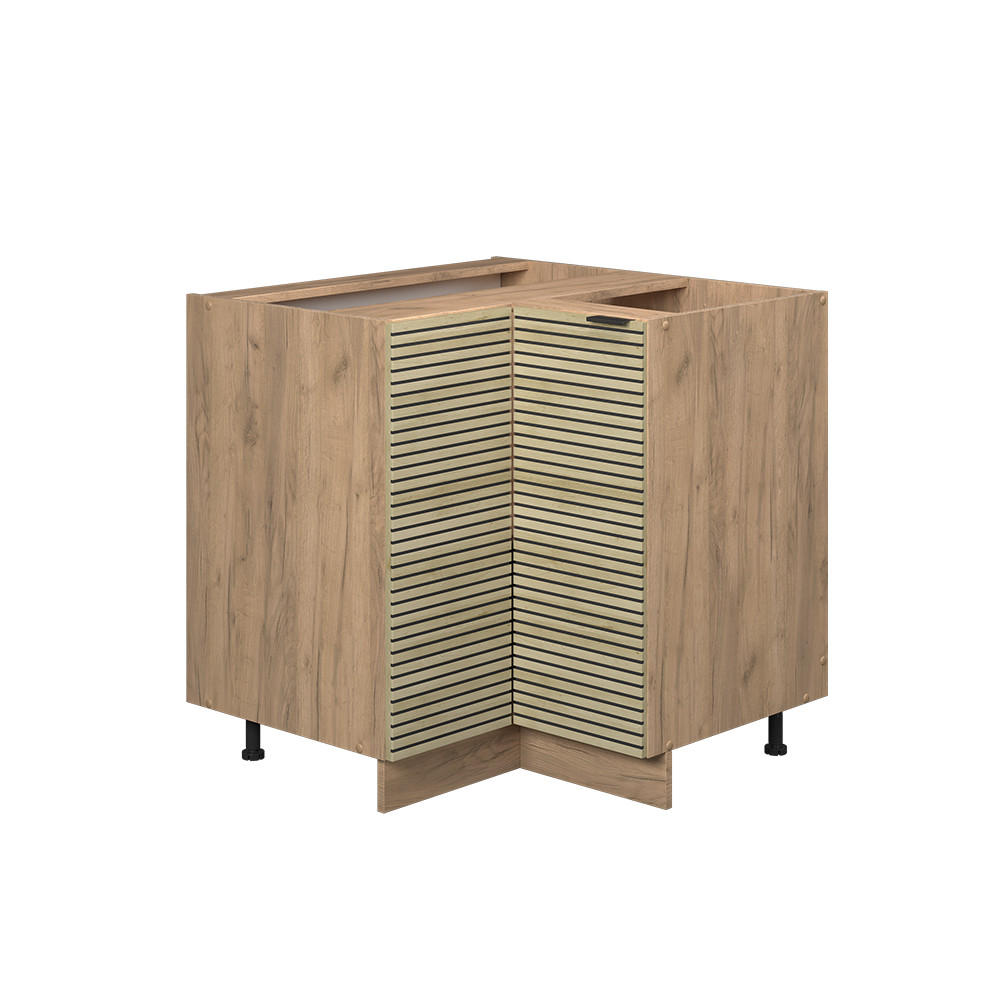 HÖRNUNDERSKÅP Fame-Line Ekpanel 80.5 cm utan bänkskiva Ekfärgad, Honungsek 82/80.5/51.6 cm