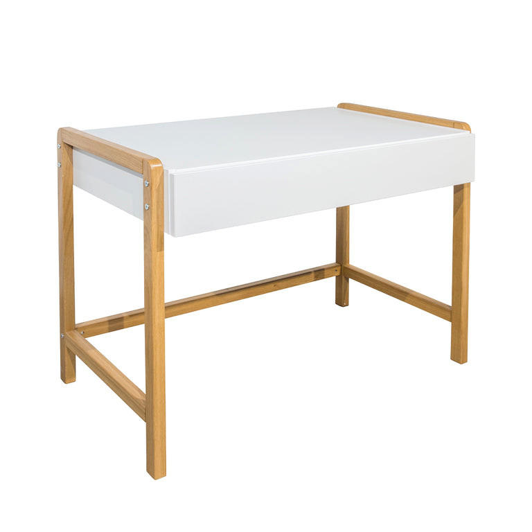 SCHREIBTISCH Weiß und Holz - Weiß, Holzwerkstoff (100/60/76cm) - Petits-meubles