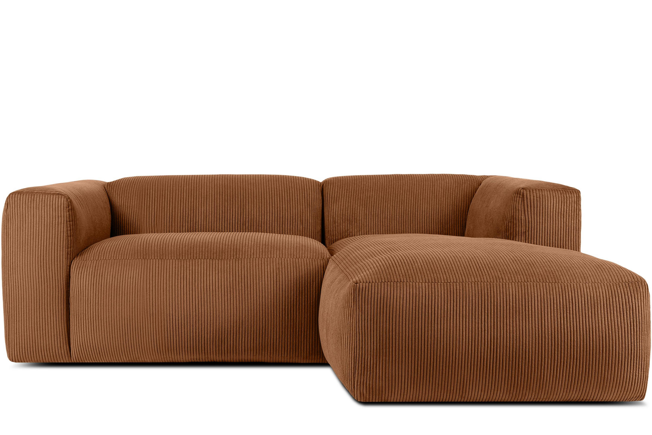 ECKMODULSOFA-RECHTS BUFFO 3/4 Sitzer mit extrem weicher Sitzfläche, Kordstoff, ore - Orange, Textil (237/180cm) - KONSIMO®