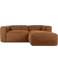 ECKMODULSOFA-RECHTS BUFFO 3/4 Sitzer mit extrem weicher Sitzfläche, Kordstoff, ore - Orange, Textil (237/180cm) - KONSIMO®