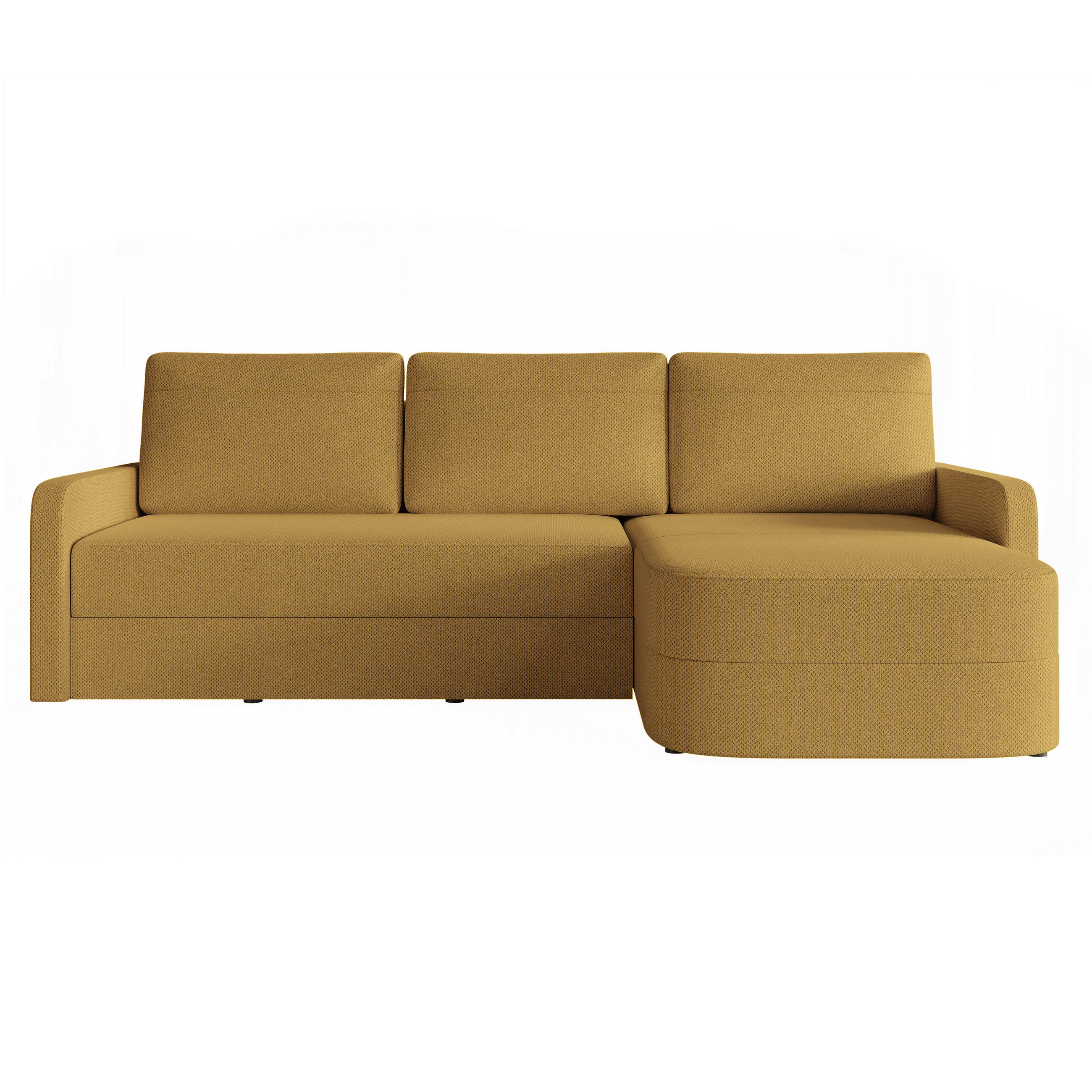 ECKSOFA CERIS mit Schlaffunktion und Bettkasten Gelb - Gelb, Holzwerkstoff/Kunststoff (250/160cm) - Idohome