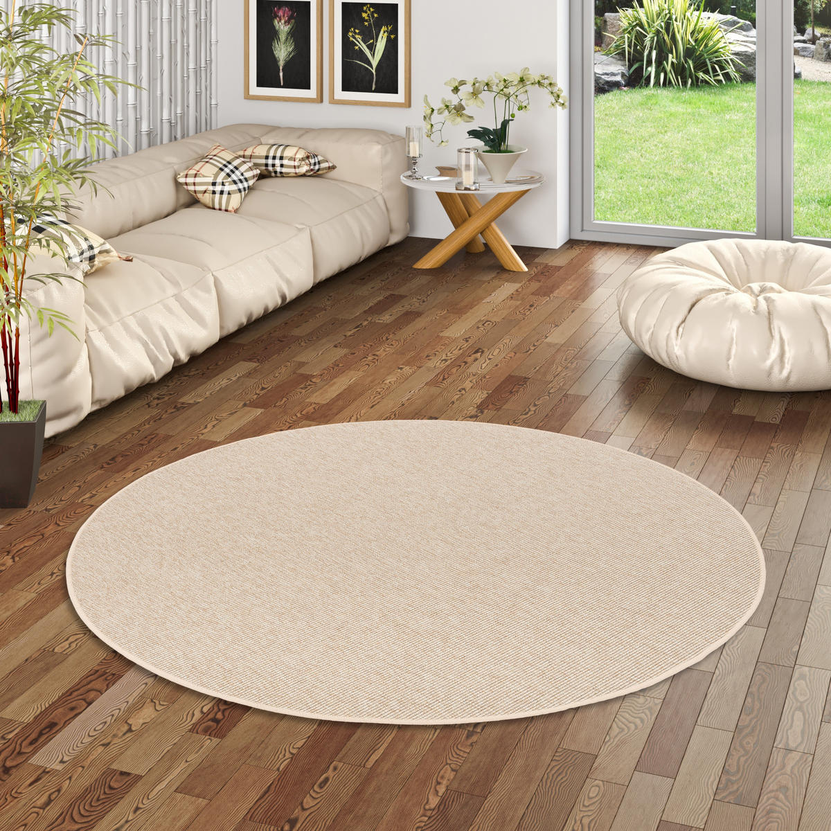 NATUR SISAL-OPTIK TEPPICH TAFF RUND - Honig, Textil (200/200cm) - Snapstyle