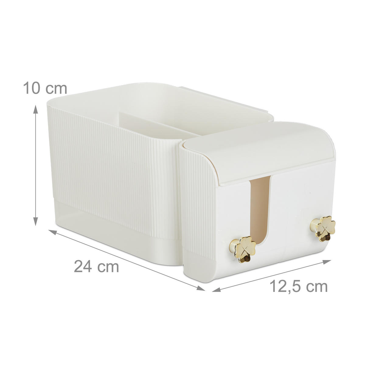 KOSMETIK-ORGANIZER - Weiß, Kunststoff (24/10/12.5cm) - Relaxdays
