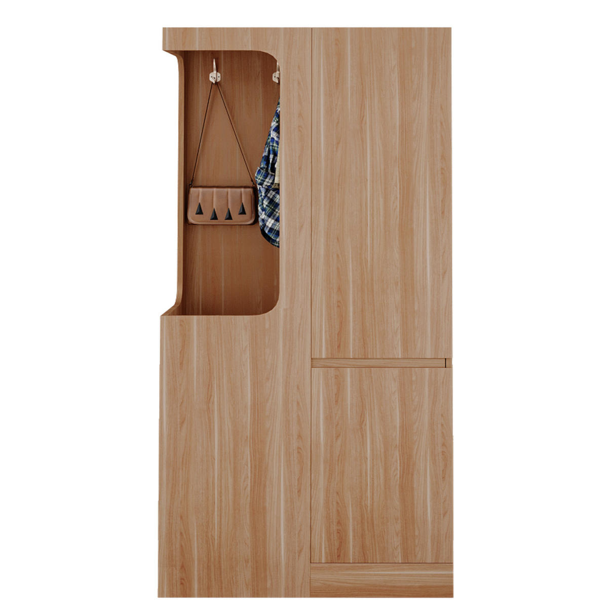 KLEIDERSCHRANK 70/170/40 cm Weiß/Holz aus Kiefer, Sperrholz und MDF mit Schubladen - Nussbaumfarben, Holzwerkstoff (40/170/70cm) - OKMYHOME