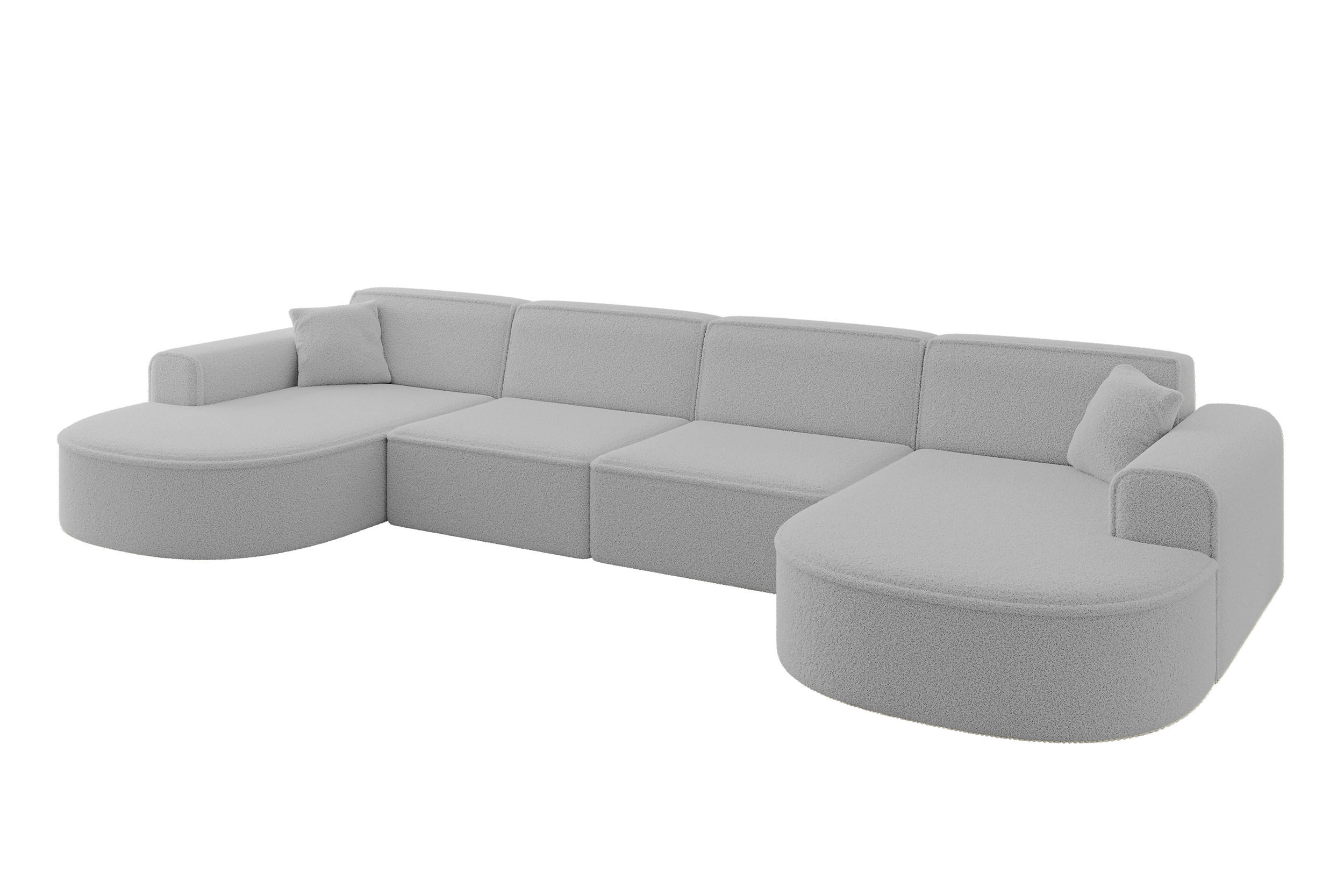 ALTDECOR SEDACÍ SOUPRAVA MARI-U2 – 388 x 171 x 79 cm, světle šedá buklé