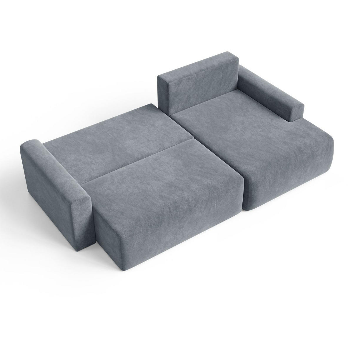 ECKSOFA MILO LARGE mit Schlaffunktion, Bettkasten und Cordbezug, Rechts - VIBE 95 - Dunkelgrau, Holz (270/142cm) - Dekori_Interiors