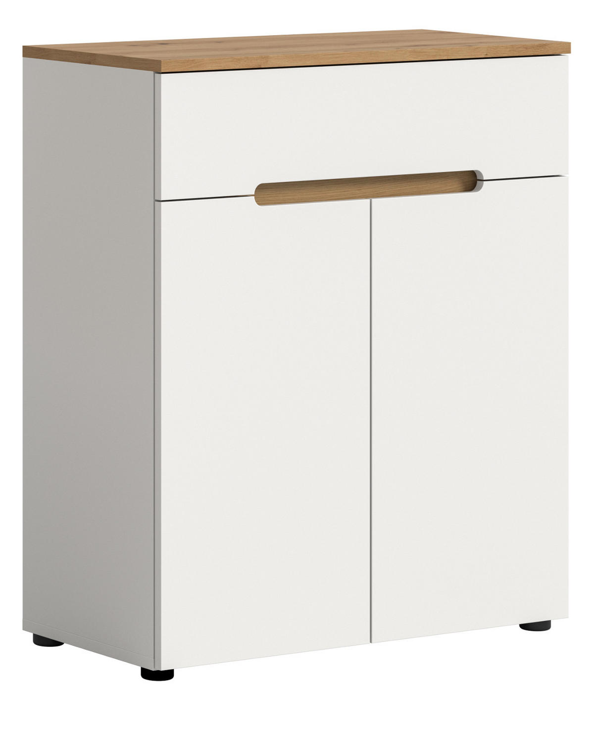 FLURKOMMODE weiß, Eiche Artisan 80 x 94 cm, Schuhschrank mit Soft-Close - Weiß, Holzwerkstoff (80/94/37cm) - Inn.Furn