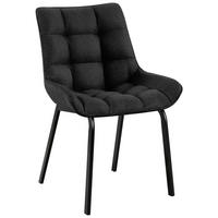 STUHL Stoff titangrau - Graubraun/Schwarz, Textil/Metall (58/84/57cm) - CLP