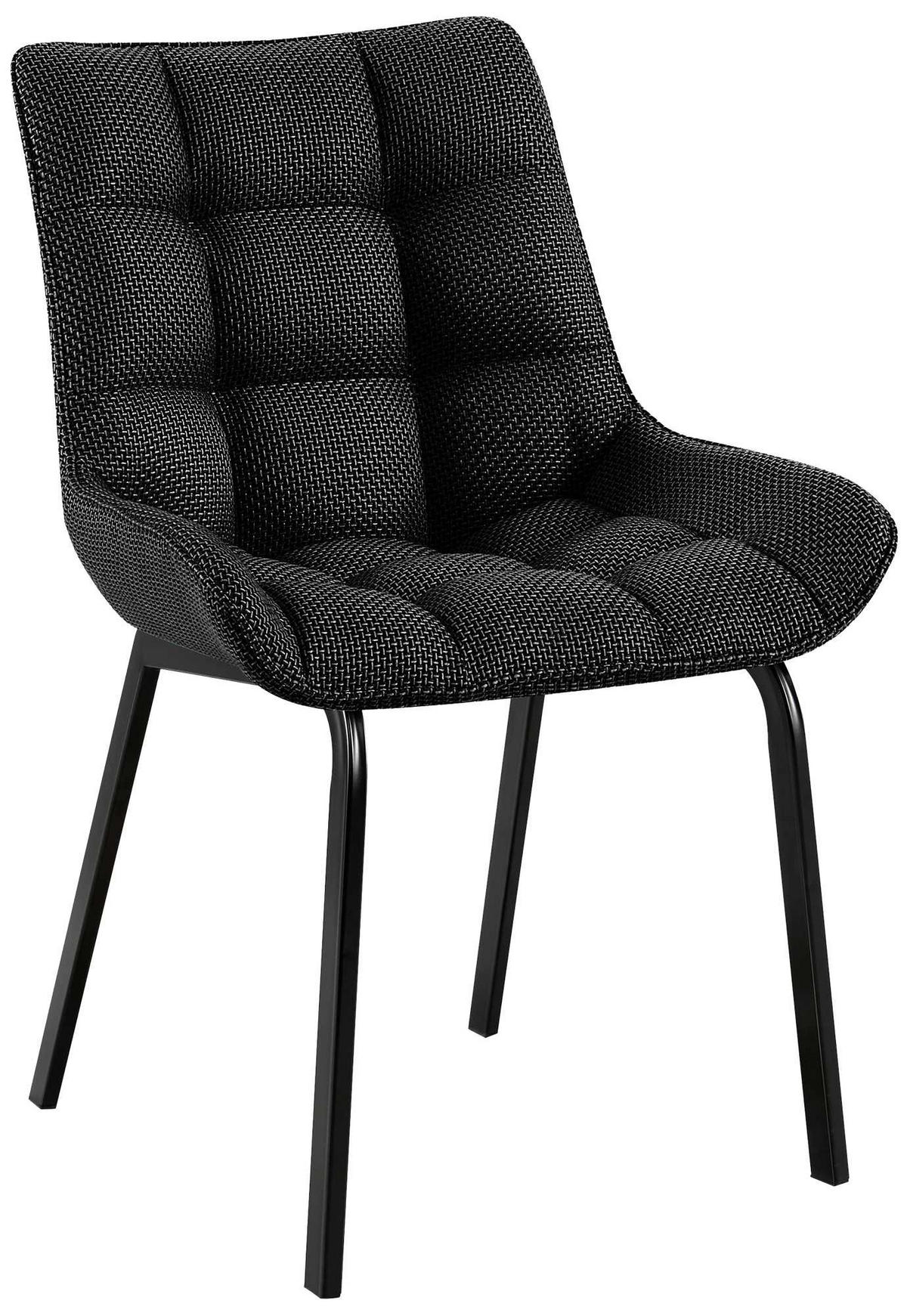 STUHL Stoff titangrau - Graubraun/Schwarz, Textil/Metall (58/84/57cm) - CLP