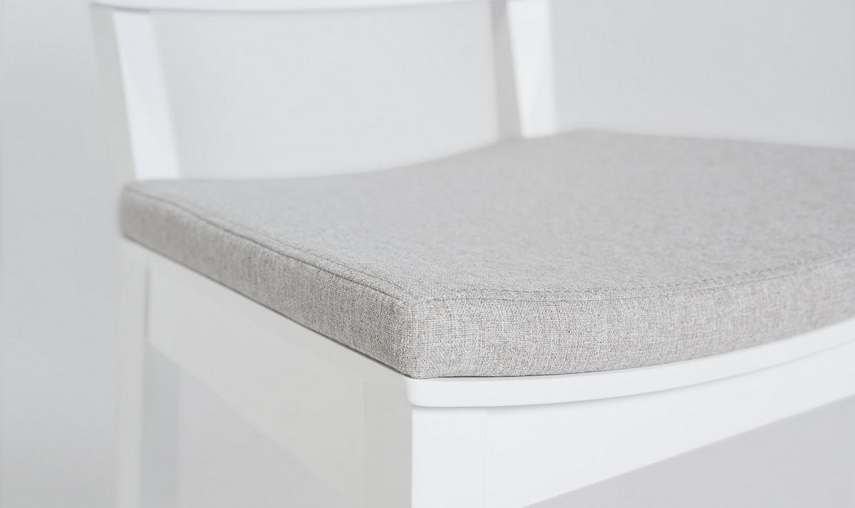 POLSTERSTUHL Eiche massiv - Weiß, Holz (43/86/50cm) - Vox Möbel