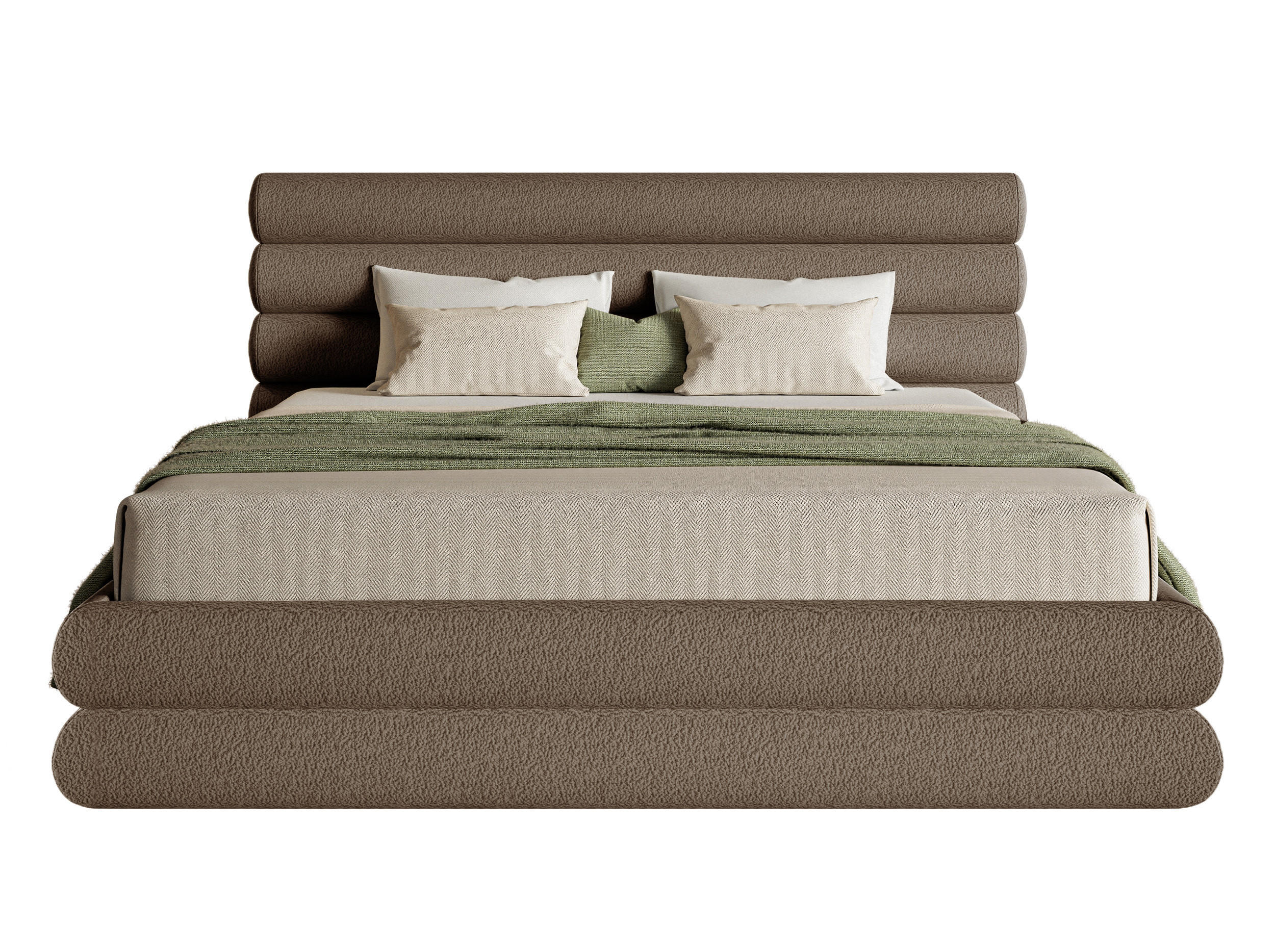 POLSTERBETT Buffalino Hellbraun Boucle 160/200 cm - Braun, Kunststoff/Textil (160/200cm) - Selsey