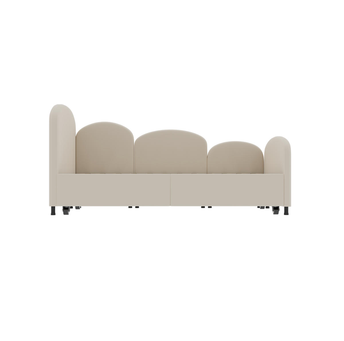 KINDERBETT 90/200 cm aus Metall und Samt mit Blumenform und Schublade Beige - Beige, Textil (90/200cm) - Modenvie