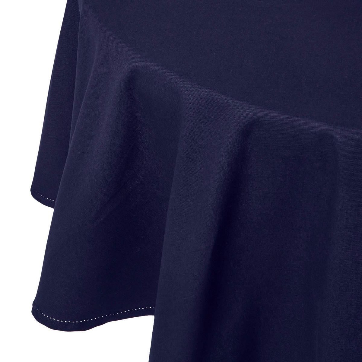 TISCHDECKE dunkelblau rund 178 cm, 100% Baumwolle - Dunkelblau, Textil (178/178cm) - Homescapes