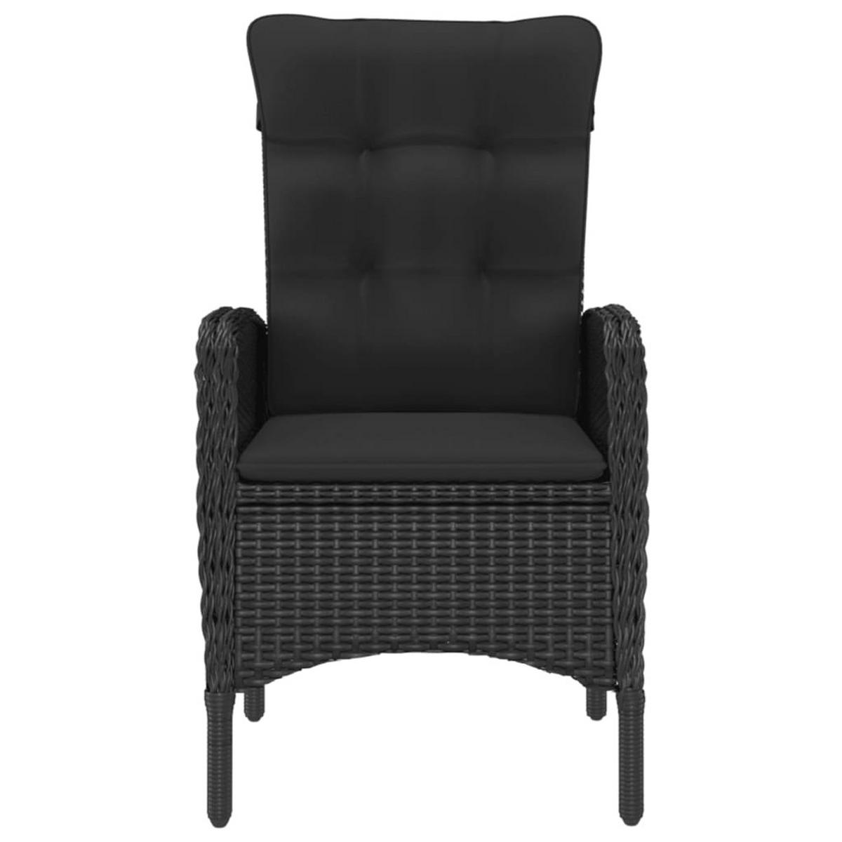 GARTEN-ESSGRUPPE 5Er Set Poly Rattan Und Akazienholz Schwarz - Schwarz, Kunststoff - vidaXL