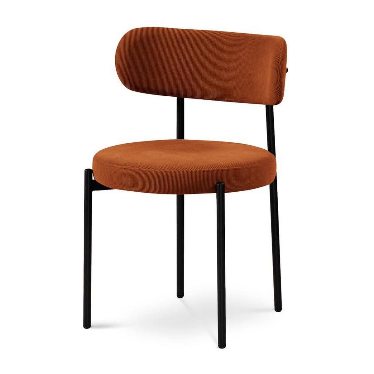 STÜLE 2er-Set Iris moderne aus Terrakotta Cord - Terracotta/Schwarz, Textil/Metall (53.5/79/51cm) - Sicaan