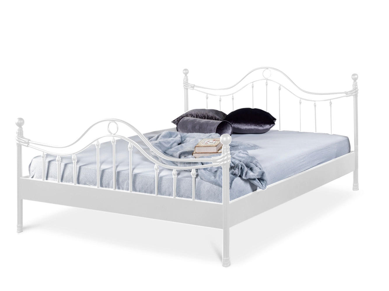 BED BOX Metallbett Weiß 140x210 cm