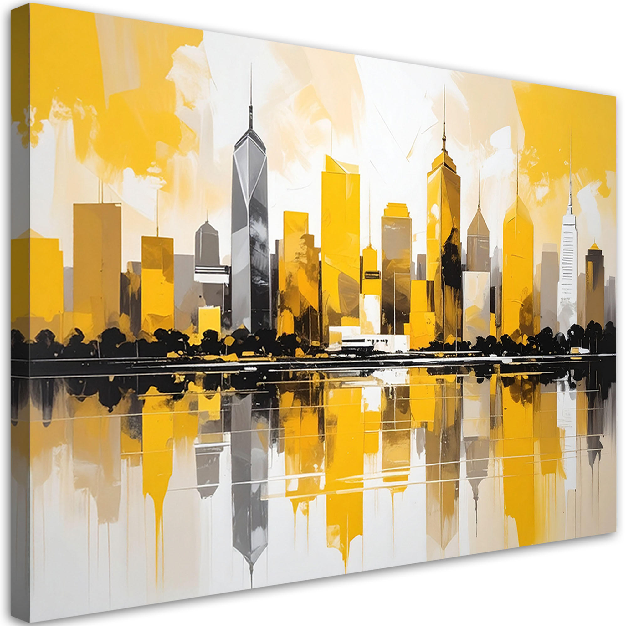Feeby Leinwandbild Gelb 100x70 cm