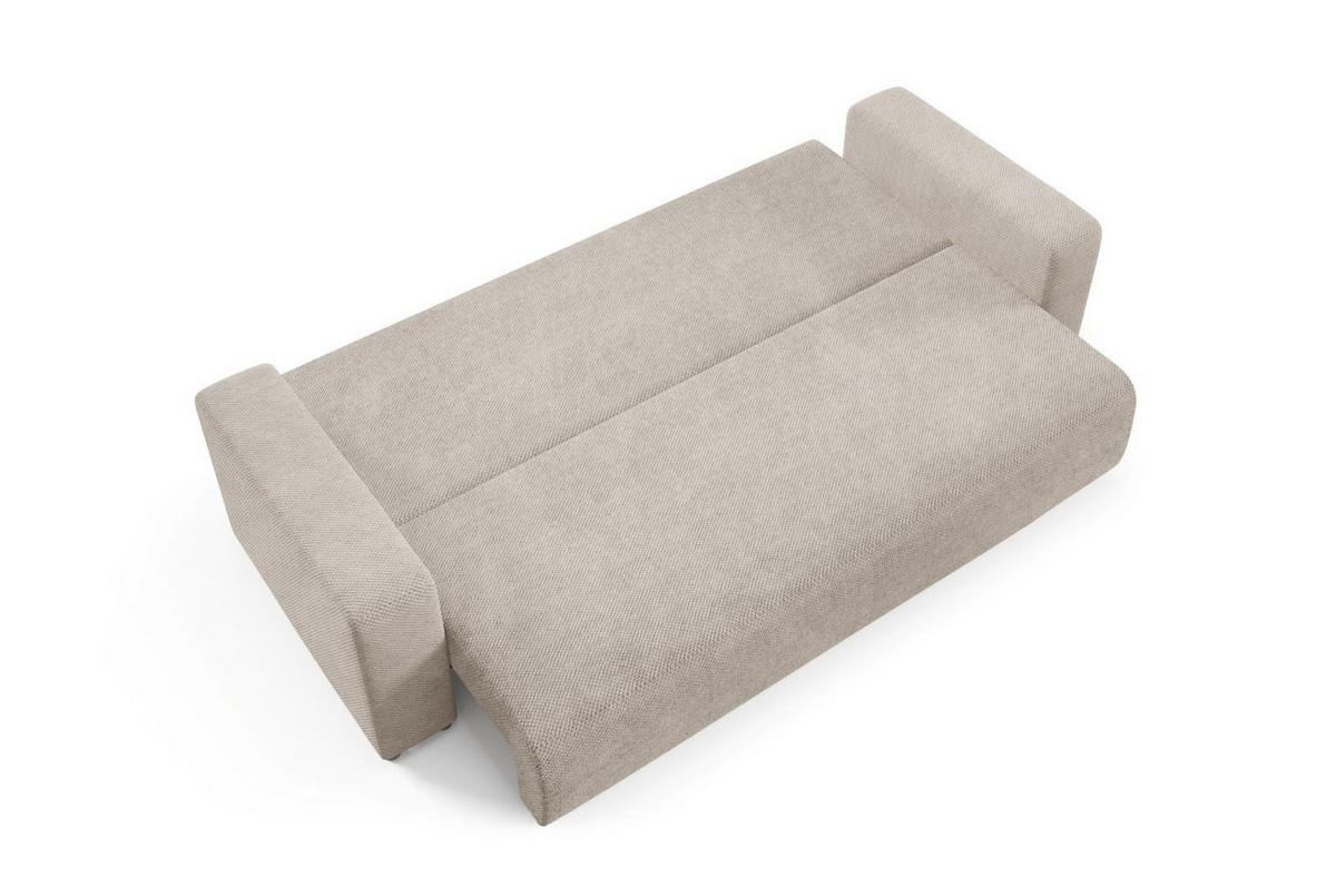 SCHLAFSOFA mit Bettkasten Beige - Beige, Textil (247/88/93cm) - Furnisell
