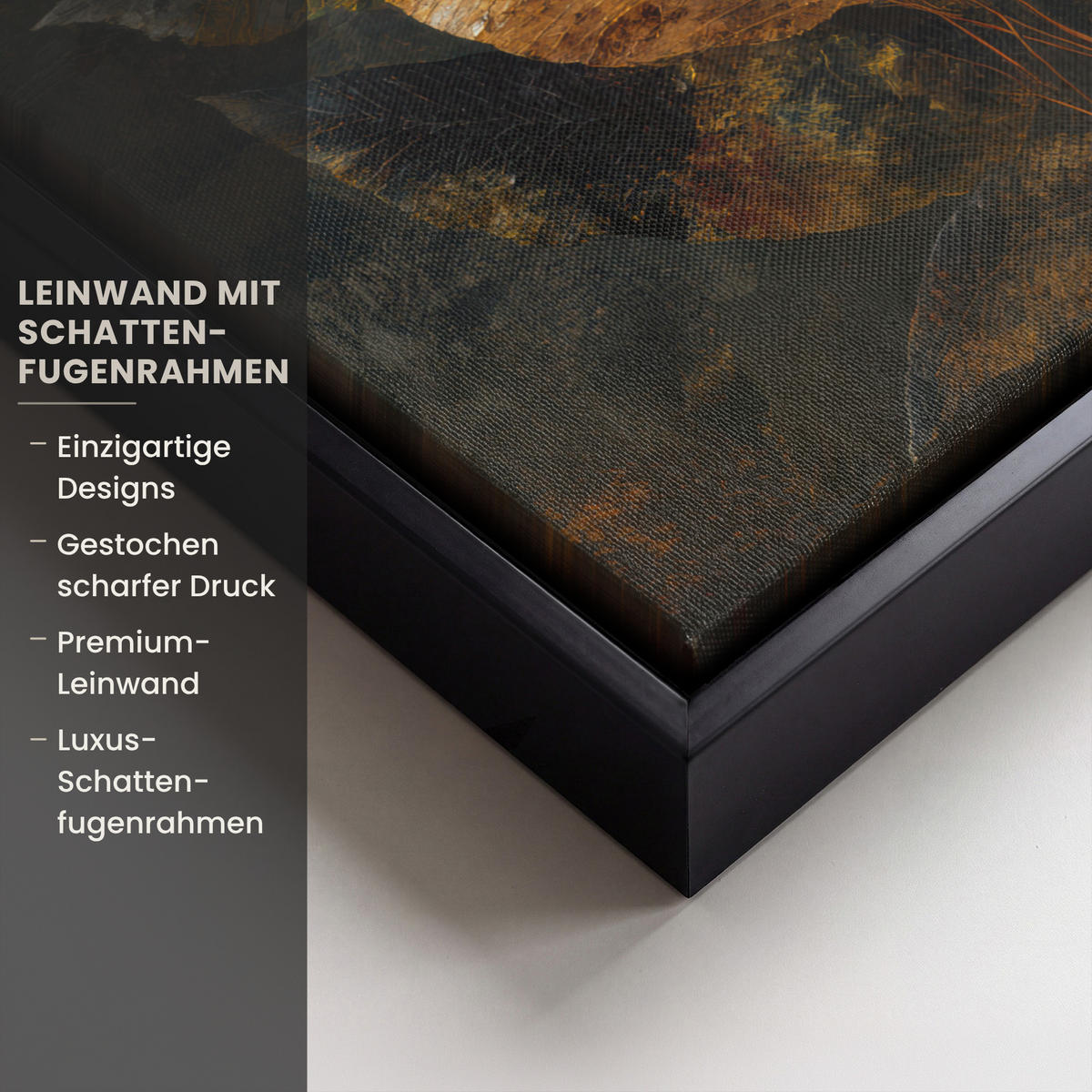 LEINWAND Bilder mit Rahmen - Golden Leaf Komposition - Botanical Luxury - 30x40 - Goldfarben, Textil (30/40cm) - MuchoWow