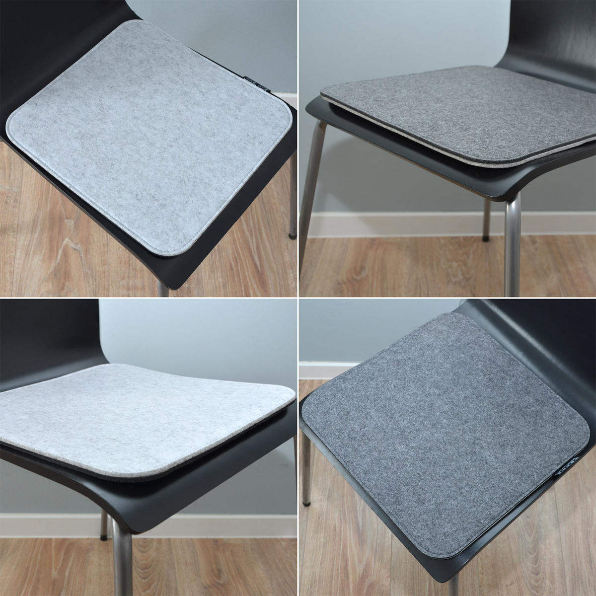 STUHLKISSEN 35/35 cm Filz, Grau - Grau, Kunststoff (35/35/1cm) - Dunedesign