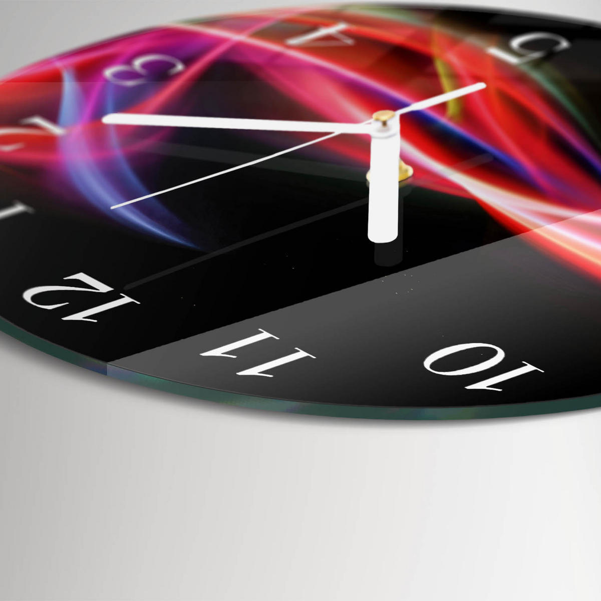 WANDUHR fi30 cm - Abstrakte Linien - Schwarz, Glas (30/30/0.4cm) - TULUP