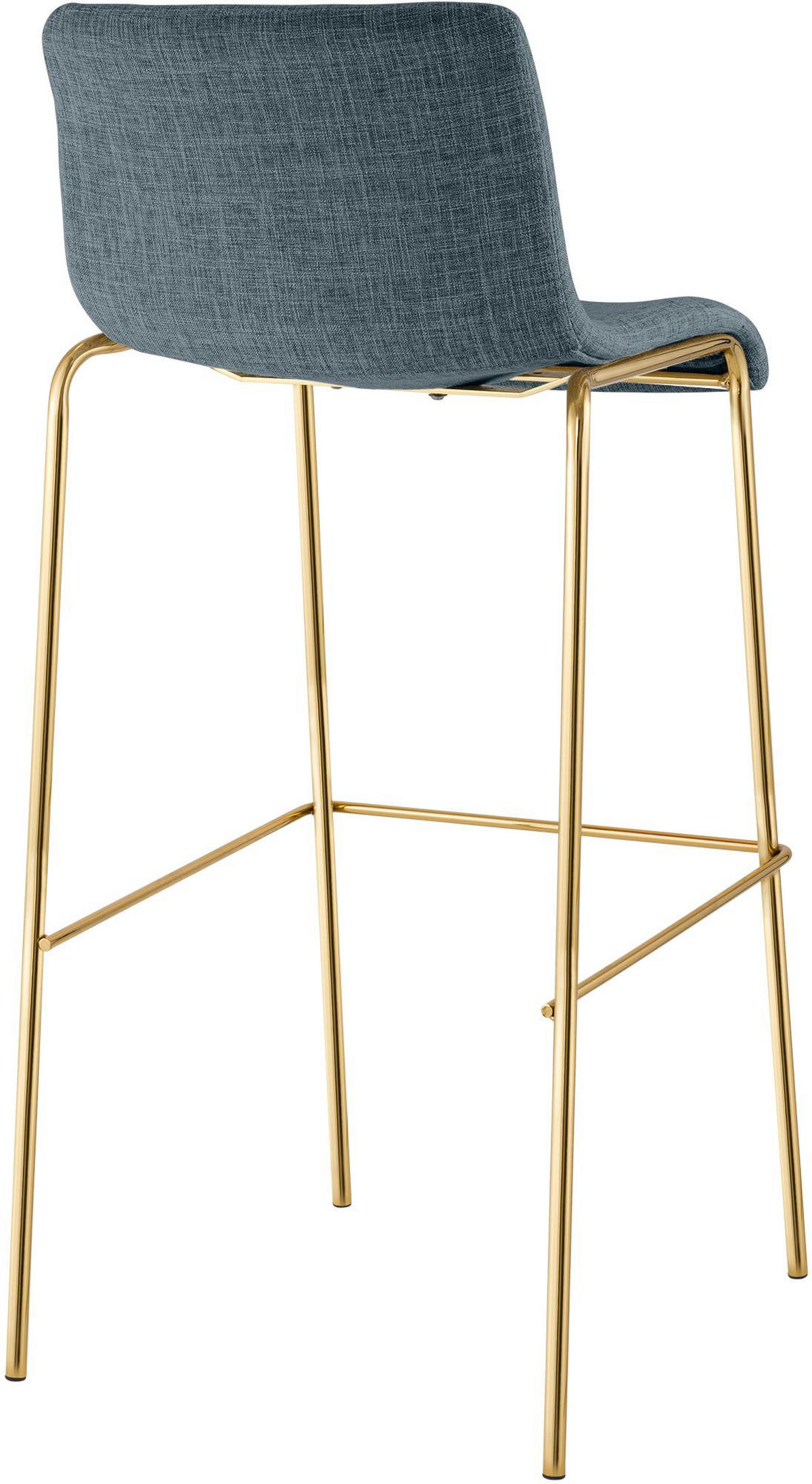 BARHOCKER Stoff Blau - Blau/Goldfarben, Textil/Metall (43/100/48cm) - CLP