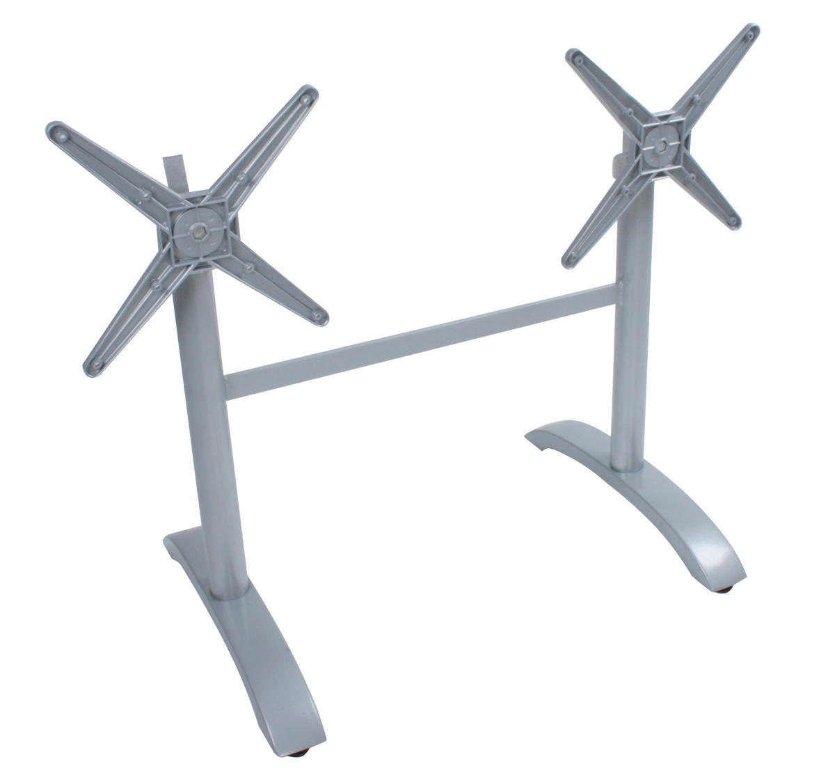 TISCHGESTELL Ilse Doppelwangen Silberoptik 72x60x102cm - Silberfarben, Metall (60/72/102cm) - DELUKE