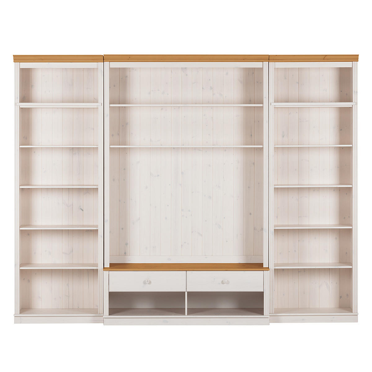 WOHWAND - Kiefer massiv, Typ A - Weiß, Holz (288/223/45cm) - home24