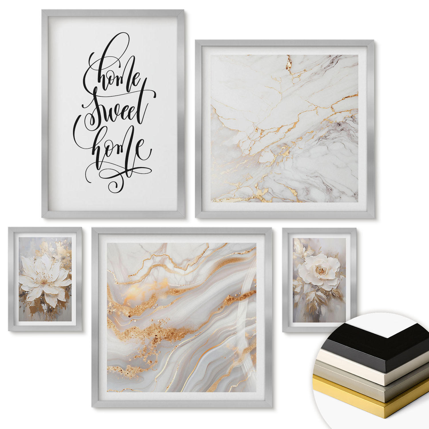 ArtPrintCave Wandbilder Silber 40x60 cm