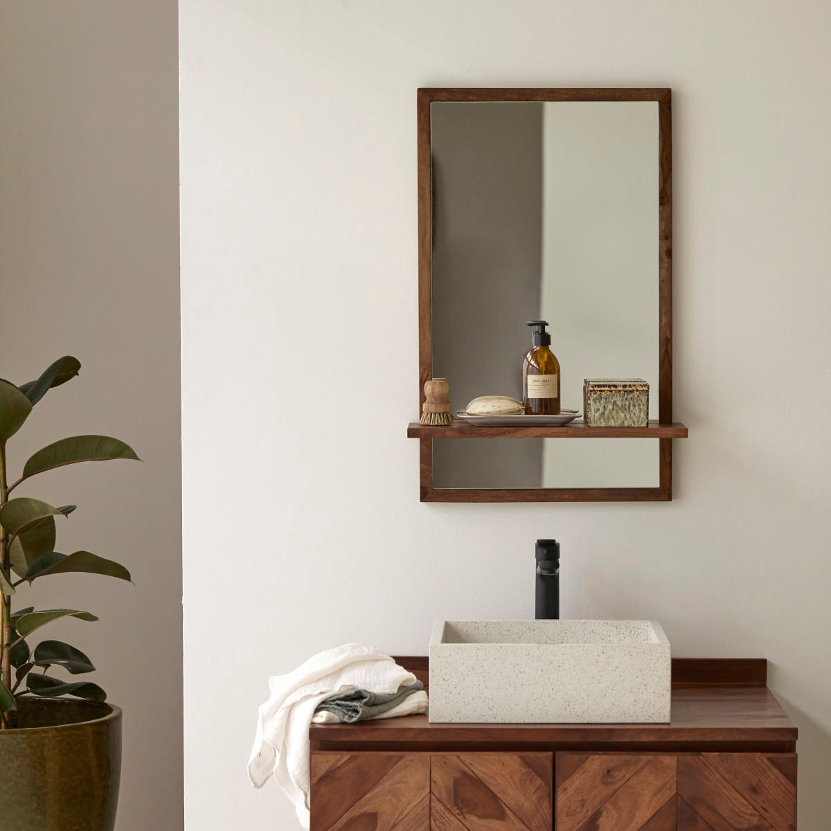 SPIEGEL Galyno Braun aus Palisander - Braun, Holz (50/75/15cm) - Tikamoon