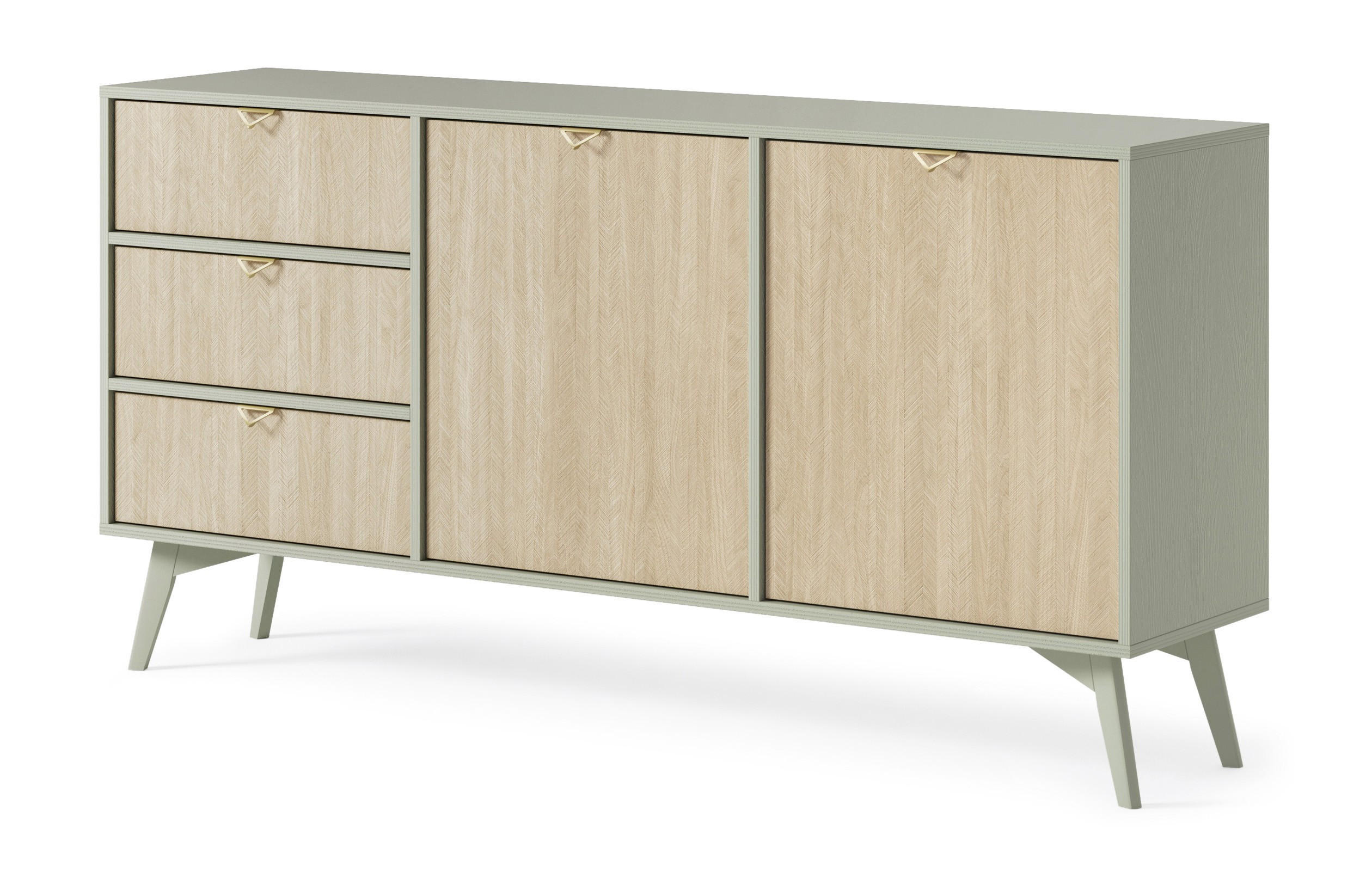 SIDEBOARD Firr, Eukalyptus, Kommode mit Schubladen - Eukalyptusholzfarben, Holzwerkstoff (158/80/38cm) - Bettso