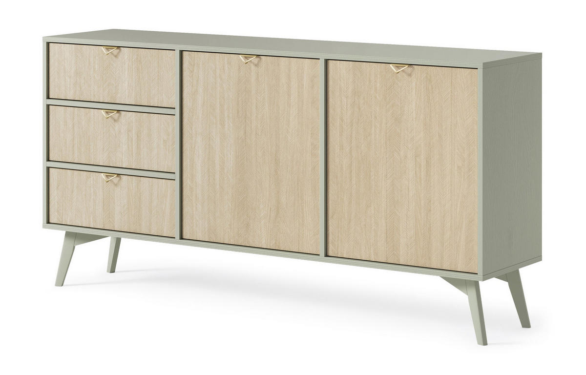 SIDEBOARD Firr, Eukalyptus, Kommode mit Schubladen - Eukalyptusholzfarben, Holzwerkstoff (158/80/38cm) - Bettso