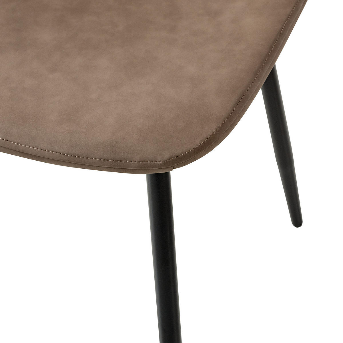 POLSTERSTUHL - Metall / Kunstleder - Braun, Kunststoff/Metall (44/87/53cm) - home24