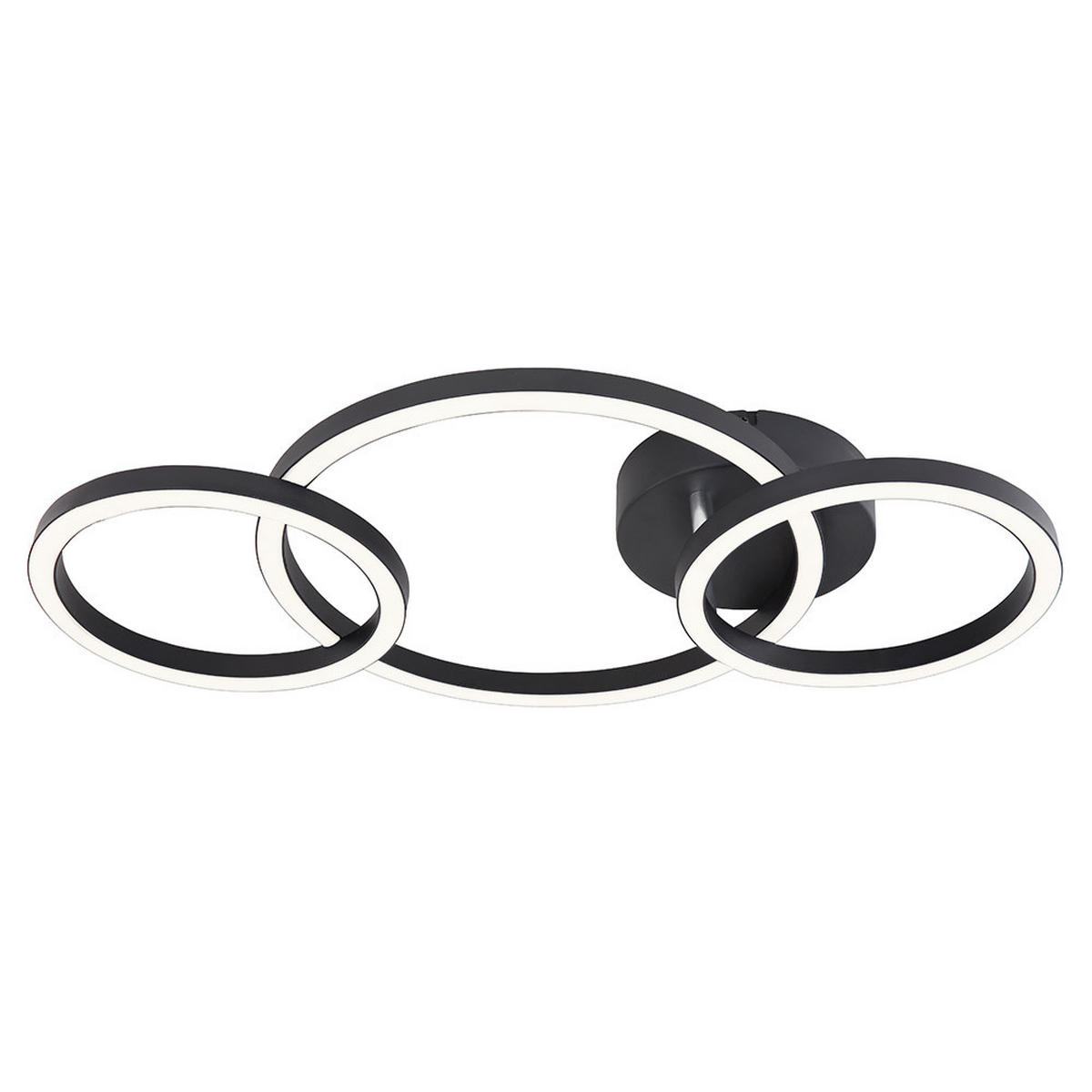 LED DECKENLEUCHTE Ring Design Schwarz - Schwarz, Metall (55/30/7cm) - Globo Lighting