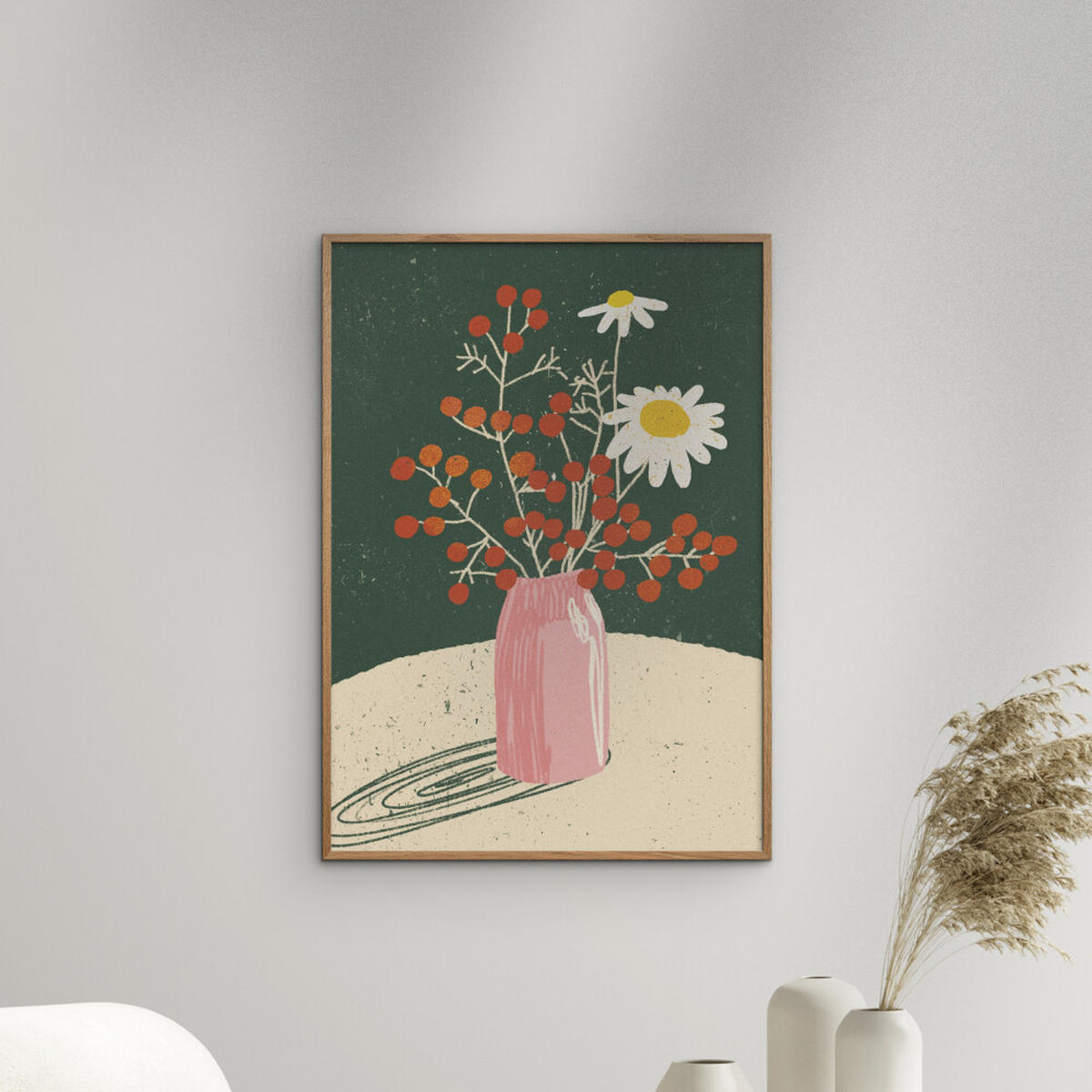 POSTER Gigi Rosado - Winter Bouquet - Grün, Papier (50/70/0.1cm) - Poster&Frame