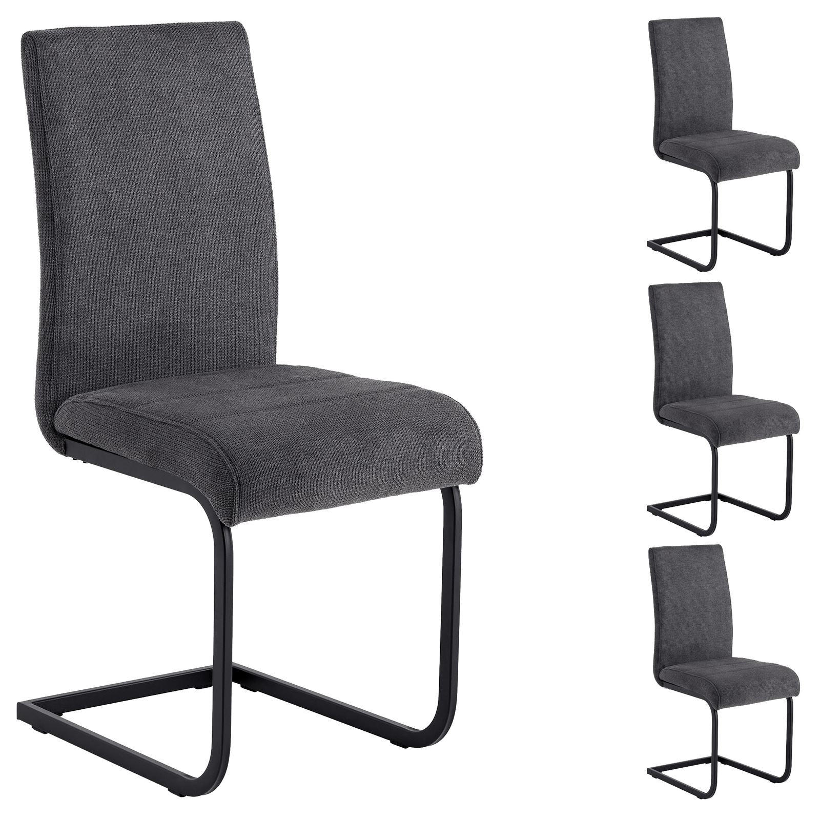 Idimex Schwingstuhl Anthrazit 44x97x59 cm