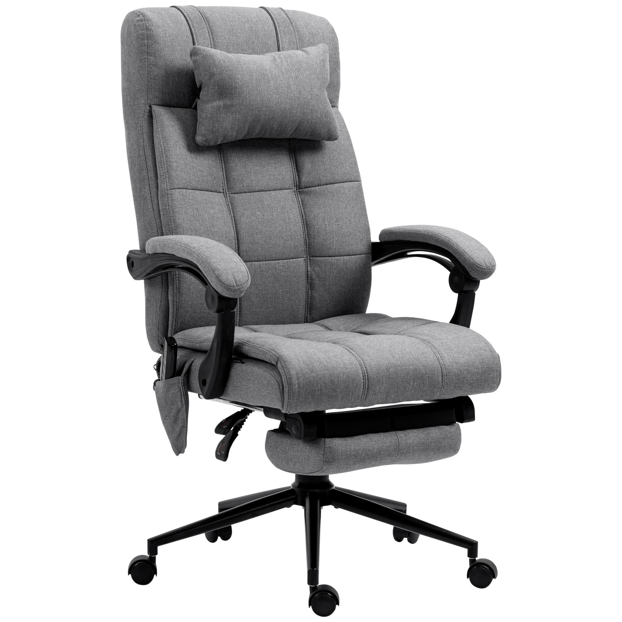 Vinsetto KANCELÁŘSKÁ ŽIDLE s masážní funkcí, ergonomická kancelářská židle s vyhříváním bederní oblasti
