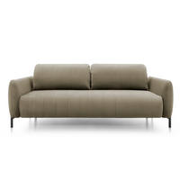 SCHLAFSOFA Neva Beige Velours 234 cm - Beige/Schwarz, Textil/Metall (234/90/100cm) - Selsey