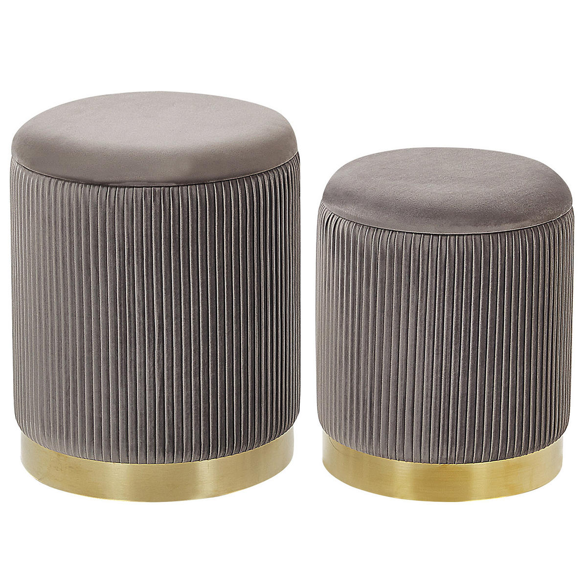 POUF Miramar 35-31/35-31/44-39 cm - Grau, Textil (35/39/35cm) - Beliani