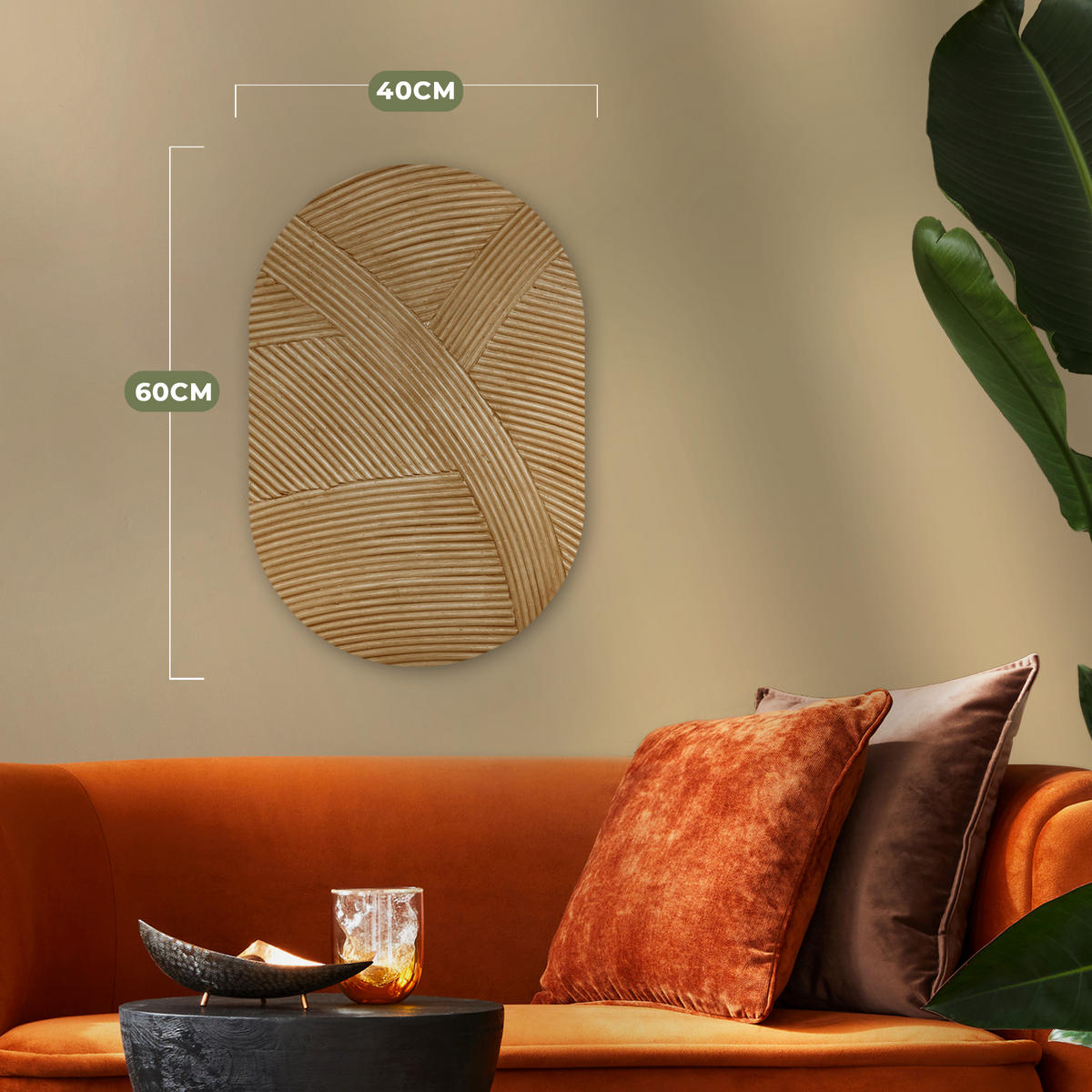 WANDBILD Struktur - Natur - Kunst - Rattan 40x60 cm - Naturfarben, Kunststoff (40/60cm) - MuchoWow