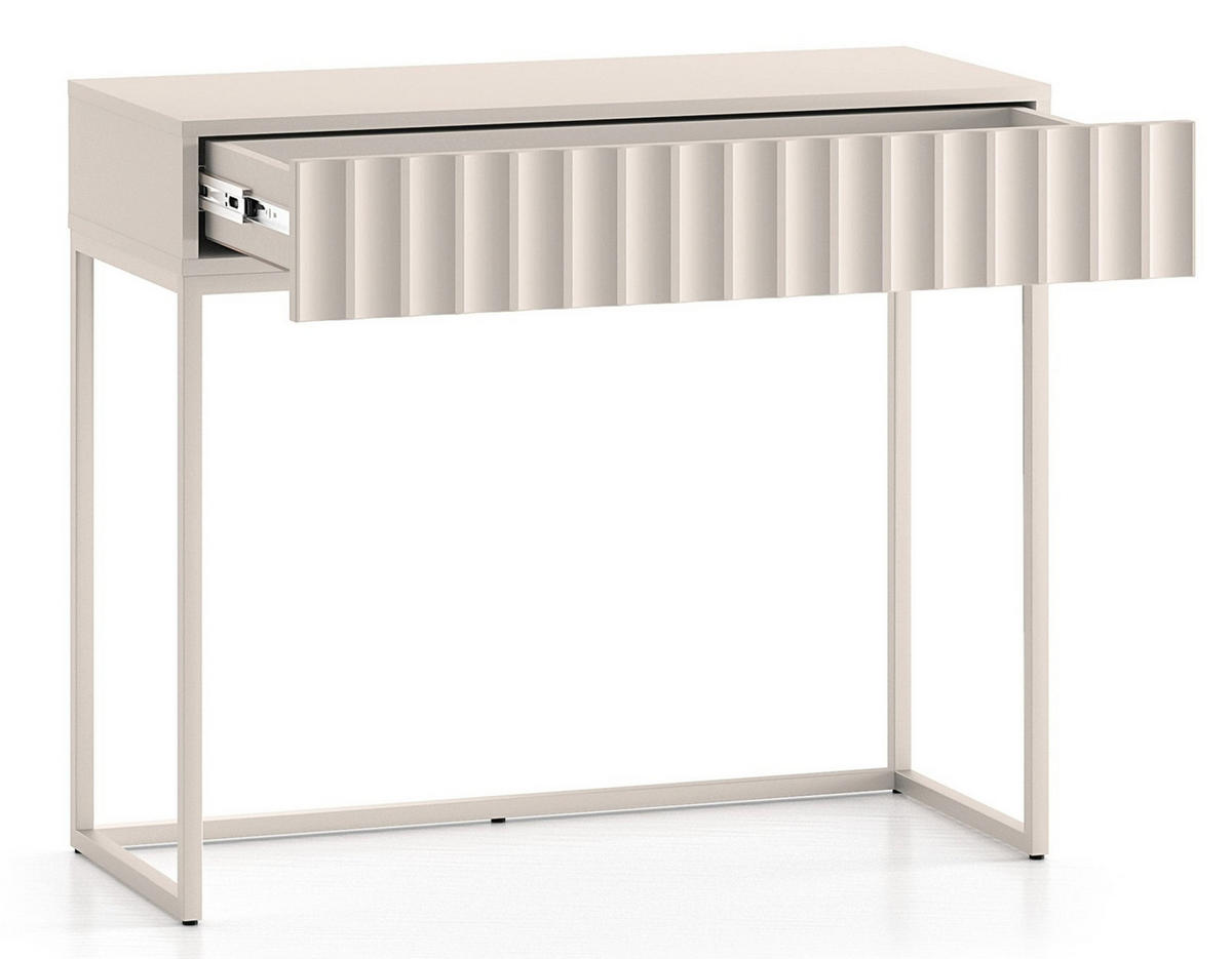 SCHMINKTISCH Derriva Hellbeige 91 cm - Ecru/Beige, Holzwerkstoff/Metall (40/91.6/78.1cm) - Selsey