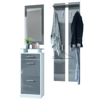GARDEROBE Loret Front in Grau Hochglanz - Grau, Holzwerkstoff (140/200/23cm) - Vladon