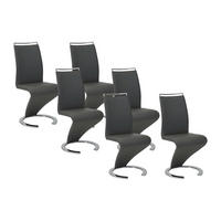 STUHL Freischwinger 6er-Set - Kunstleder - Schwarz - TWIZY - Schwarz, Leder (49/100/61cm) - Vente-Unique