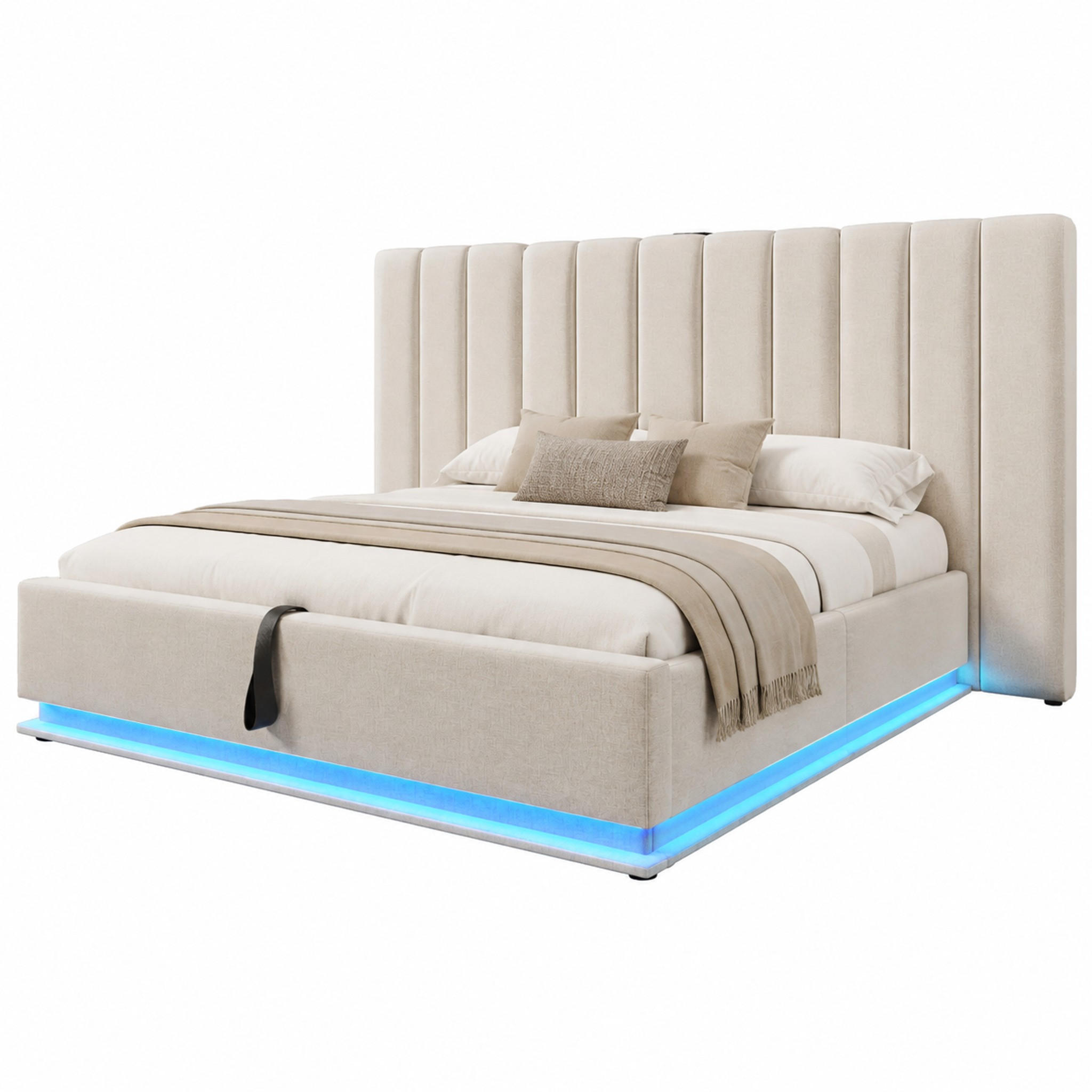 Beauniv Polsterbett Beige 160x200 cm