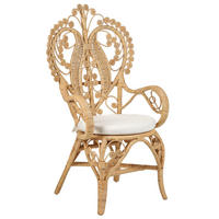 PFAUENSTUHL Rattan natürlich/beige Carrara - Beige/Naturfarben, Naturmaterialien (65/114/65cm) - Beliani