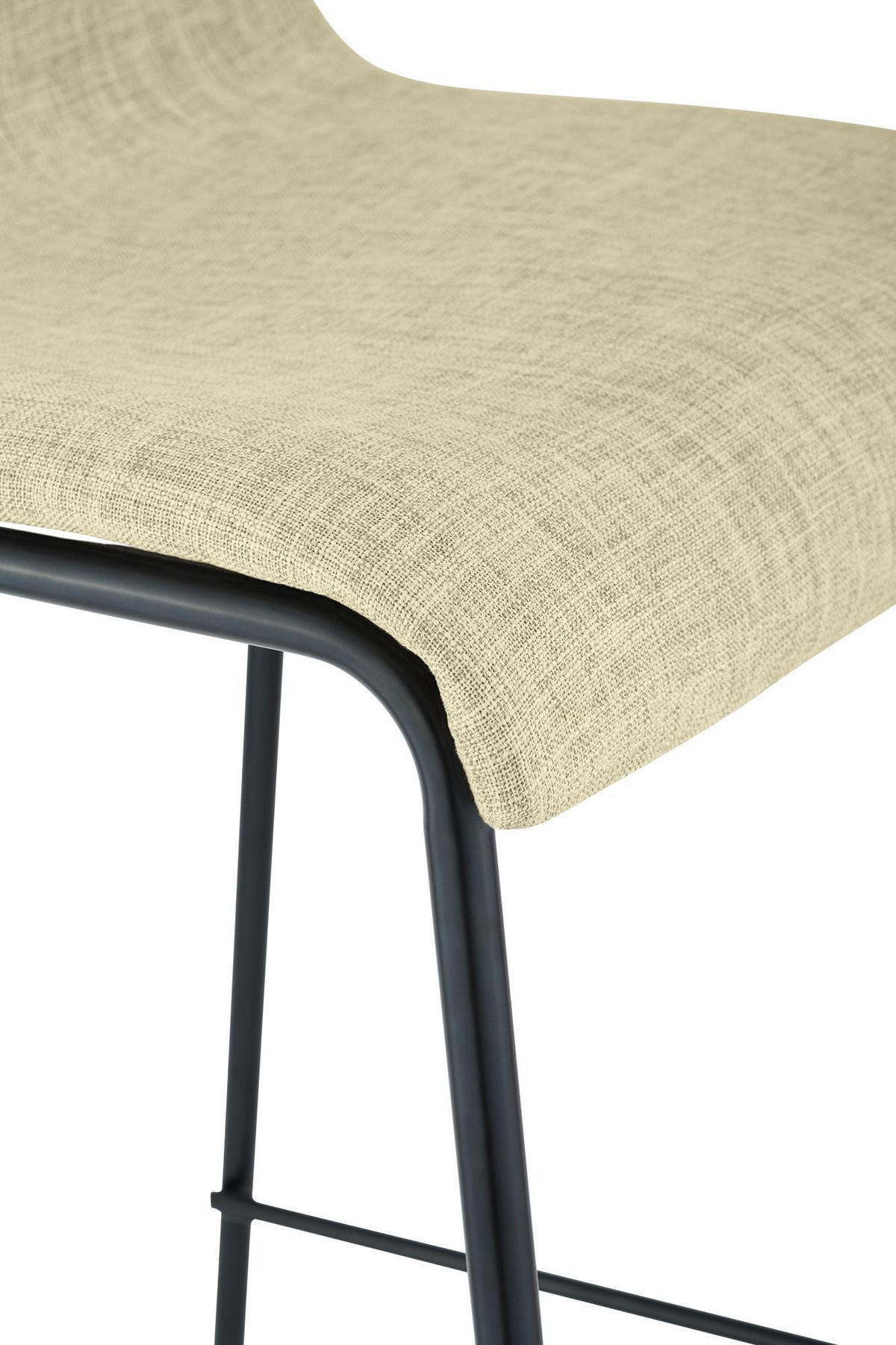 BARHOCKER Stoff Creme - Creme/Schwarz, Textil/Metall (43/100/48cm) - CLP