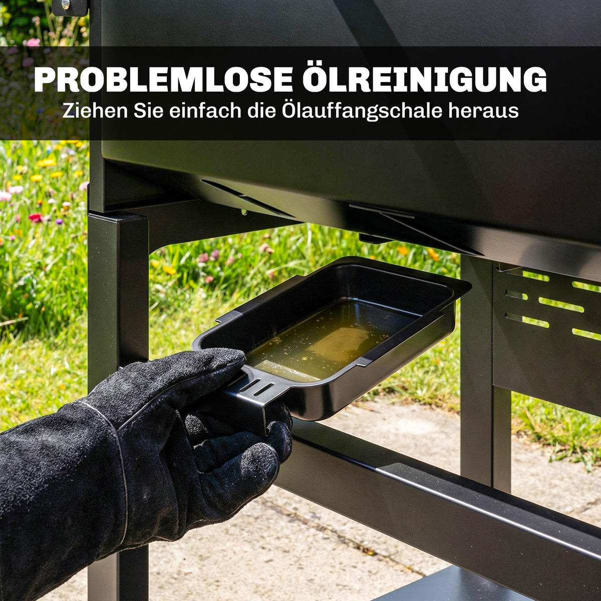 GASGRILL DE-10295 3 Brenner + klappbare Seitentische Edelstahl - Schwarz, Metall (57/102/123cm) - ComfortXL
