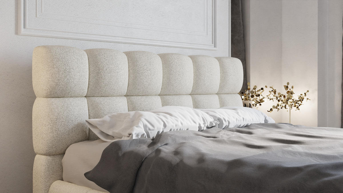 POLSTERBETT Bliss 160 x 200 cm mit Bettkasten und Lattenrost Federkernmatratze BONEL H3 - beige - Beige, Holz (160/206cm) - Panda Möbel