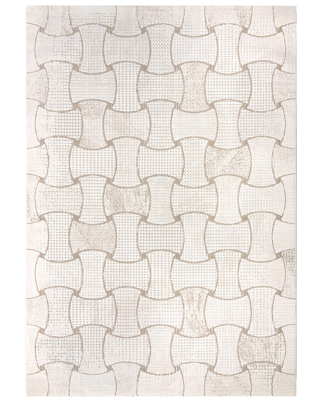 TEPPICH Alin Mimbre Mazovia 160x230cm Beige Creme Abstrakt Kurzflor - Beige, Textil (160/230cm) - Mazovia