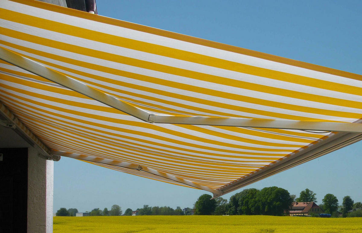 ELEKTRISCHE KASSETTENMARKISE Gelb, Weiß - Gelb/Weiß, Textil (450/23/300cm) - MCW